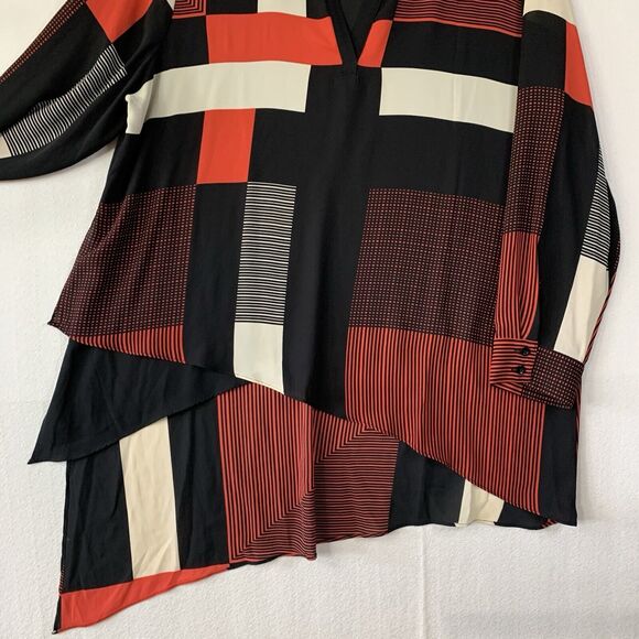 Chicos Tunic Women 3 Petite Color Block Asymmetrical Layered Blouse Lagenlook XL - Picture 8 of 13